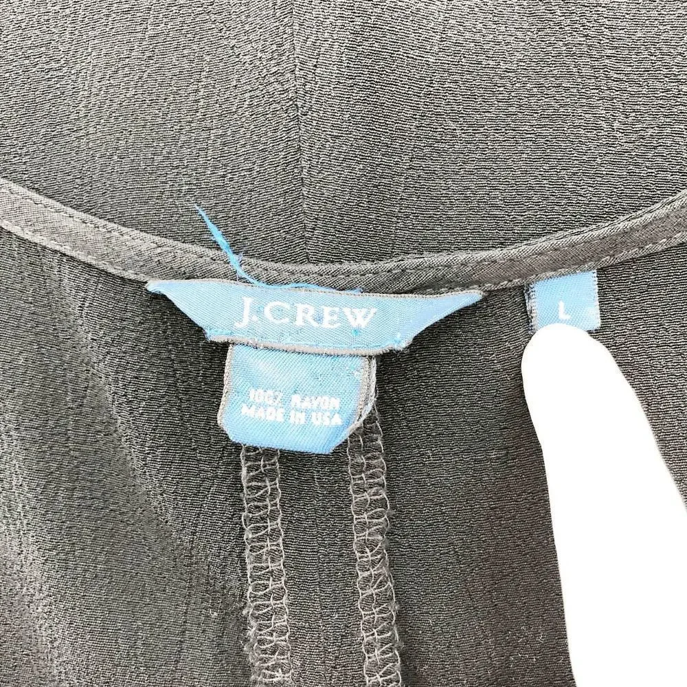 J. Crew Women's Black V Neck Sleeveless Mini Dress Size L - Picture 3 of 3